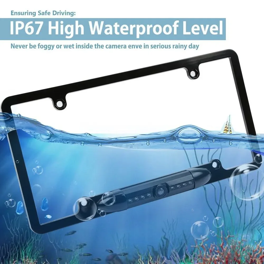 Universal Car License Plate Backup Camera 170° Wide Angle Night Vision NIB 1080P